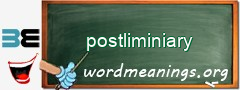 WordMeaning blackboard for postliminiary